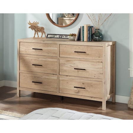 Sauder Pacific View 6 Dresser Prime Oak , Safety tested for stability to help reduce tip-over accidents 433563